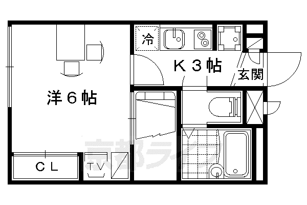 レオパレスPINE(1K/2階)の間取り写真