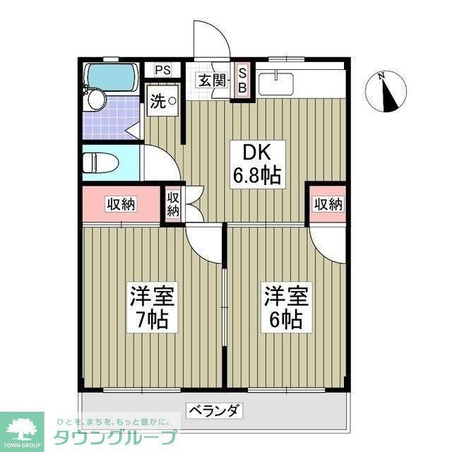 メゾン・ド・ジュワ(2DK/1階)の間取り写真