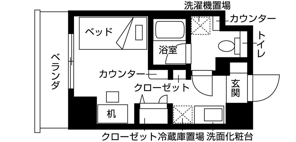 リビオセゾン亀有(ワンルーム/7階)の間取り写真