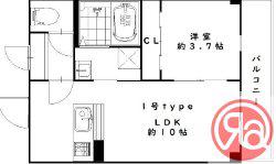 THE COLOR RESIDENCE旧阿倍野区王子町1丁目マンショ(1LDK/1階)の間取り写真