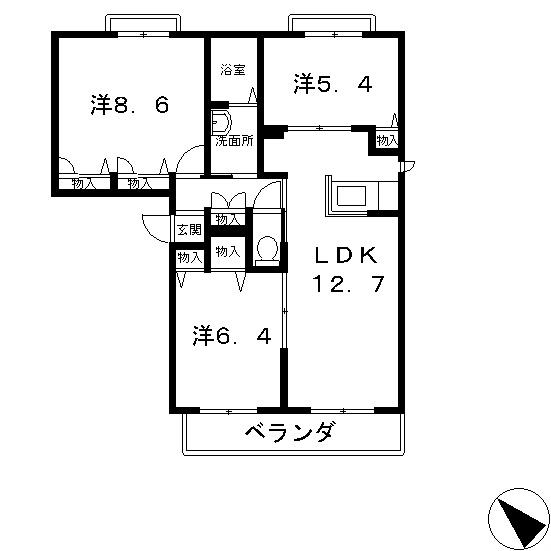 エフティ・シャンテ(3LDK/2階)の間取り写真
