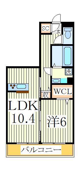 ルーチェ柴崎台(1LDK/1階)の間取り写真
