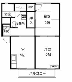 アルファ・アネックス(2LDK/2階)の間取り写真