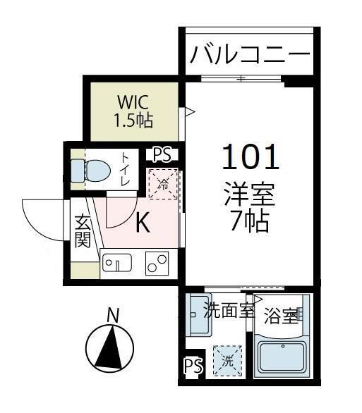サンテブランシュ川崎(1K/1階)の間取り写真
