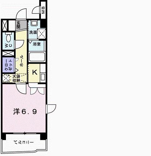 スヴニールIII(1K/3階)の間取り写真