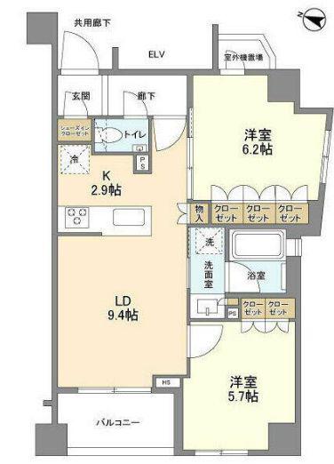 ACOLT碑文谷RESIDENCE(2LDK/1階)の間取り写真