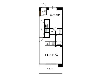 EXESS CITY(1LDK/2階)の間取り写真