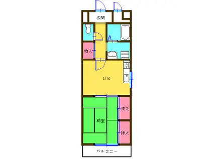 ANビル(1DK/3階)の間取り写真