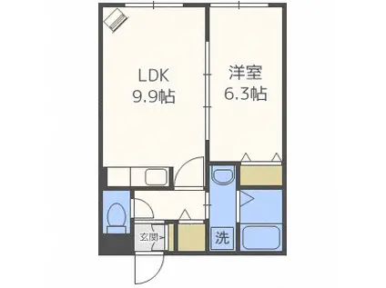 LA SAPIENZA(1LDK/4階)の間取り写真