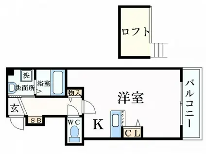 K・Y BLD(ワンルーム/6階)の間取り写真