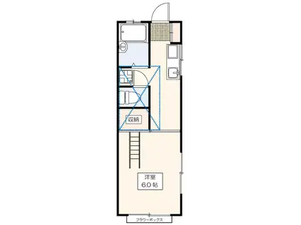 リバーサイドむさしの(1K/2階)の間取り写真
