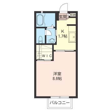 サンライズK(1K/1階)の間取り写真