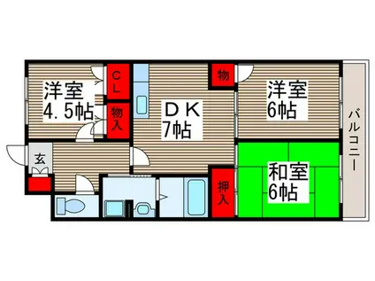LIESSE清瀬旭ヶ丘(3DK/2階)の間取り写真