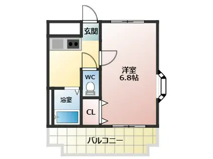 メゾンコンフォート(1K/1階)の間取り写真