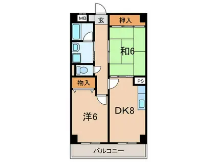 秀栄ハイツ武庫之荘(2DK/2階)の間取り写真