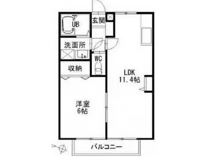 レジデンス大門(1LDK/2階)の間取り写真