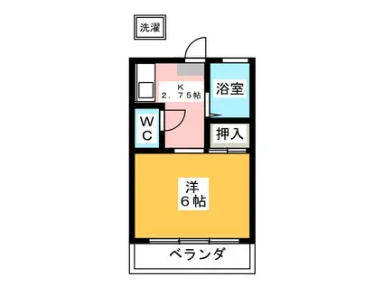 第一田辺コーポ(1K/2階)の間取り写真