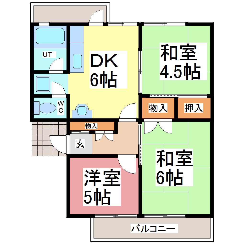 前田第一コーポ(3DK/2階)の間取り写真