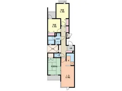 コスモプレイス氷川台(3LDK/2階)の間取り写真