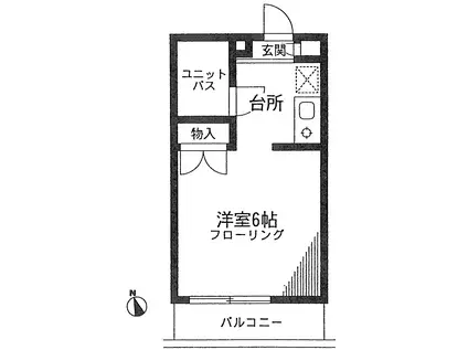 ぴあ第2(1K/2階)の間取り写真