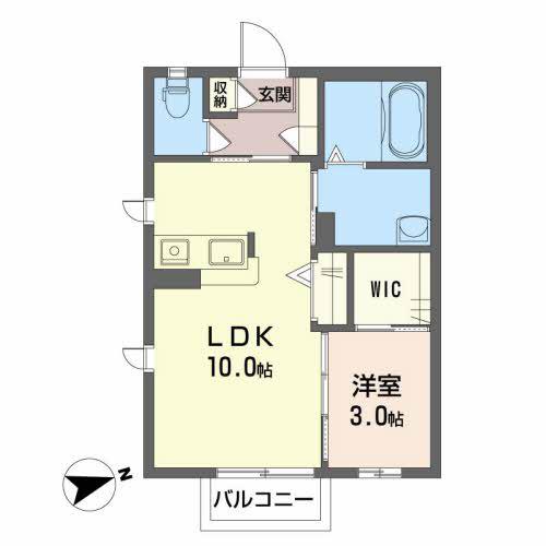 E.コート.ジェネラス(1LDK/2階)の間取り写真