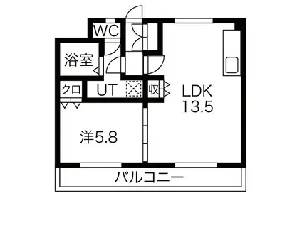 サンコーポ八代(1LDK/3階)の間取り写真