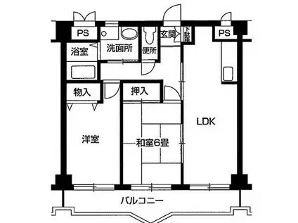 サンハイム新横浜(2LDK/3階)の間取り写真