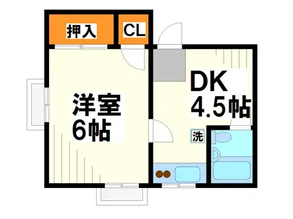 青雲荘(1DK/2階)の間取り写真