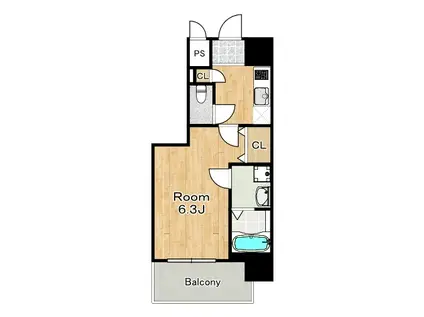 エスリード大阪ドームシティ(1K/3階)の間取り写真