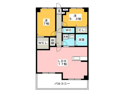ツインコート大矢知(2LDK/1階)の間取り写真