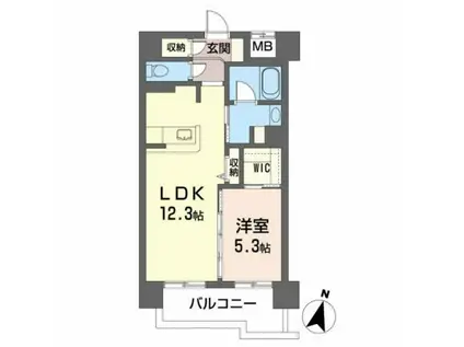 シャーメゾンステージ 広瀬通(1LDK/11階)の間取り写真