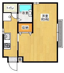 メゾンT&K(1K/3階)の間取り写真