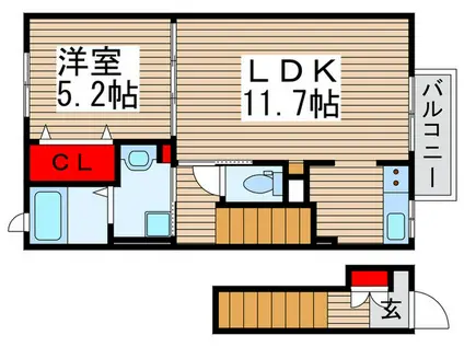 ファインアベニューV(1LDK/2階)の間取り写真