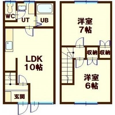 JOY9(2LDK/1階)の間取り写真
