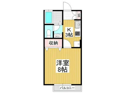 エクセルシオール(1K/1階)の間取り写真