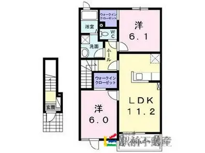 アイメニーエヌケー II(2LDK/1階)の間取り写真