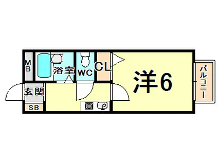 サンライズ西宮(1K/2階)の間取り写真