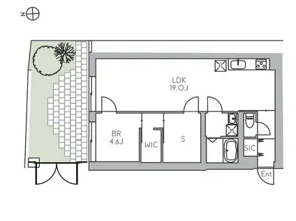 THE GRANDUO CHITOFUNA(1SLDK/1階)の間取り写真