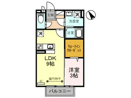 アネシスT(1LDK/2階)の間取り写真