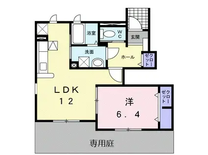 LORD VALLEY II(1LDK/1階)の間取り写真