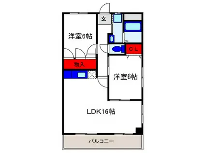 第Ⅱ八笑苑(2LDK/1階)の間取り写真