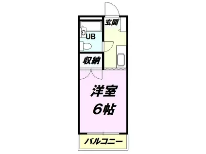 テェイルスクウェア(ワンルーム/2階)の間取り写真