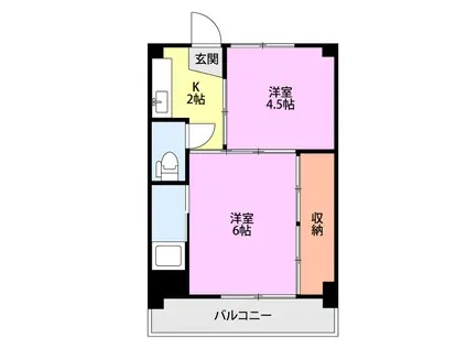 アシスト上越マンションI(2K/2階)の間取り写真