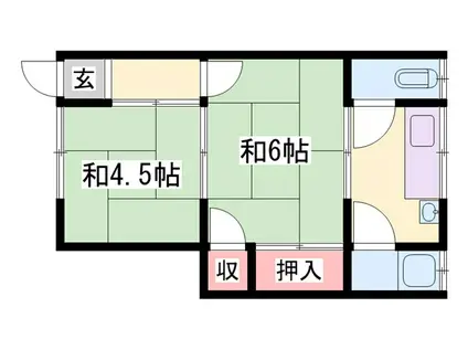 ルミナス土山(2K/1階)の間取り写真