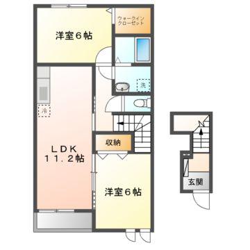 フォーレ(2LDK/2階)の間取り写真