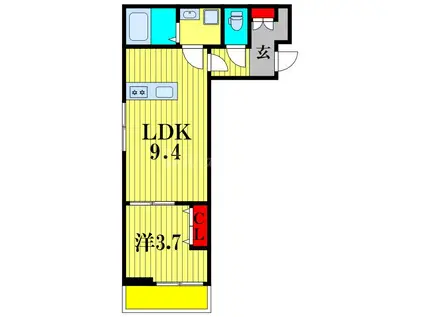 メゾン・ドゥ・アッシュ柏II(1LDK/3階)の間取り写真