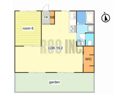 エスポワール田寺(1LDK/1階)の間取り写真