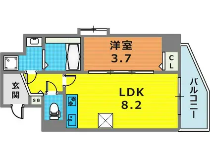 マンション八雲(1LDK/5階)の間取り写真