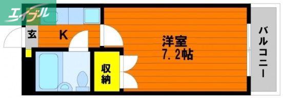 ウエストプラザ新保(1K/1階)の間取り写真