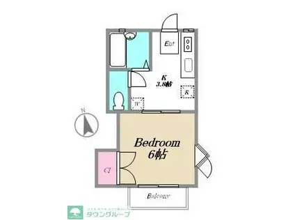 M-STAGEI(1K/2階)の間取り写真